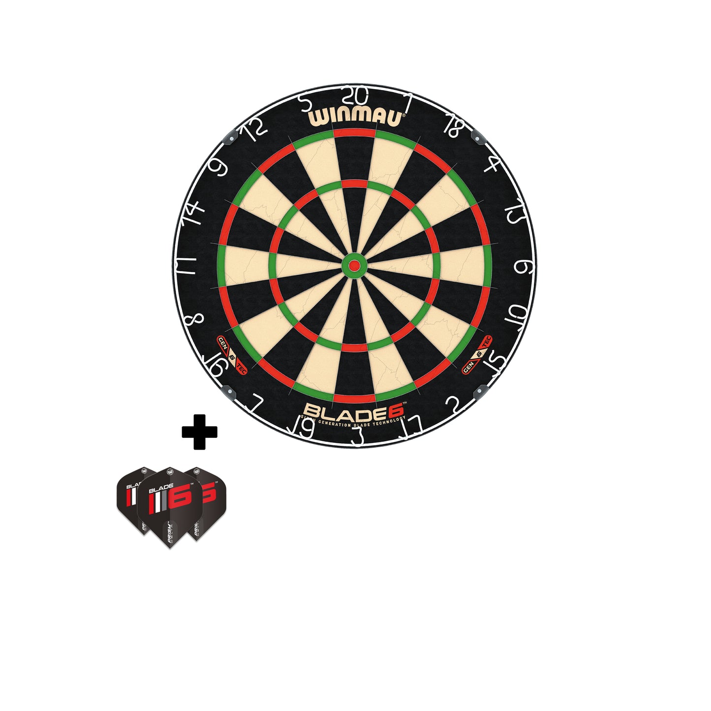 Cible de fléchettes Winmau Blade 6 incl. ailettes au design Blade 6