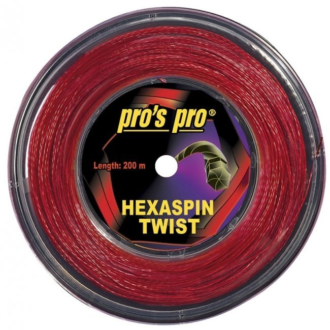 Pros Pro Tennissaite HEXASPIN TWIST 200 m Rolle 1.20mm rot