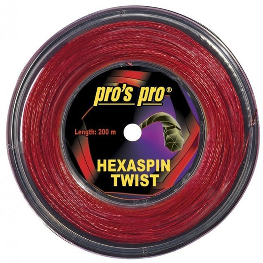 Pros Pro Tennissaite HEXASPIN TWIST 200 m Rolle 1.20mm rot