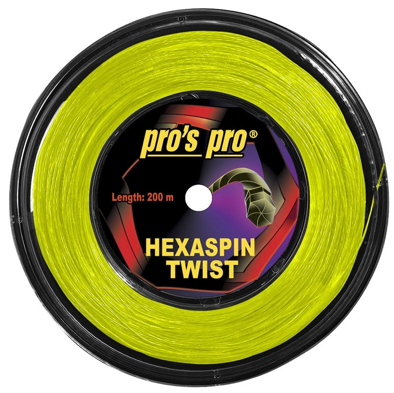 Pros Pro Cordage de tennis HEXASPIN TWIST Bobine de 200 m 1.20mm lime