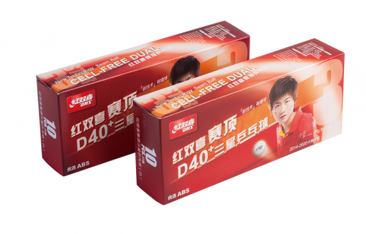 Balles de tennis de table DHS CELLFREE-DUAL Blanches (pack de 10)