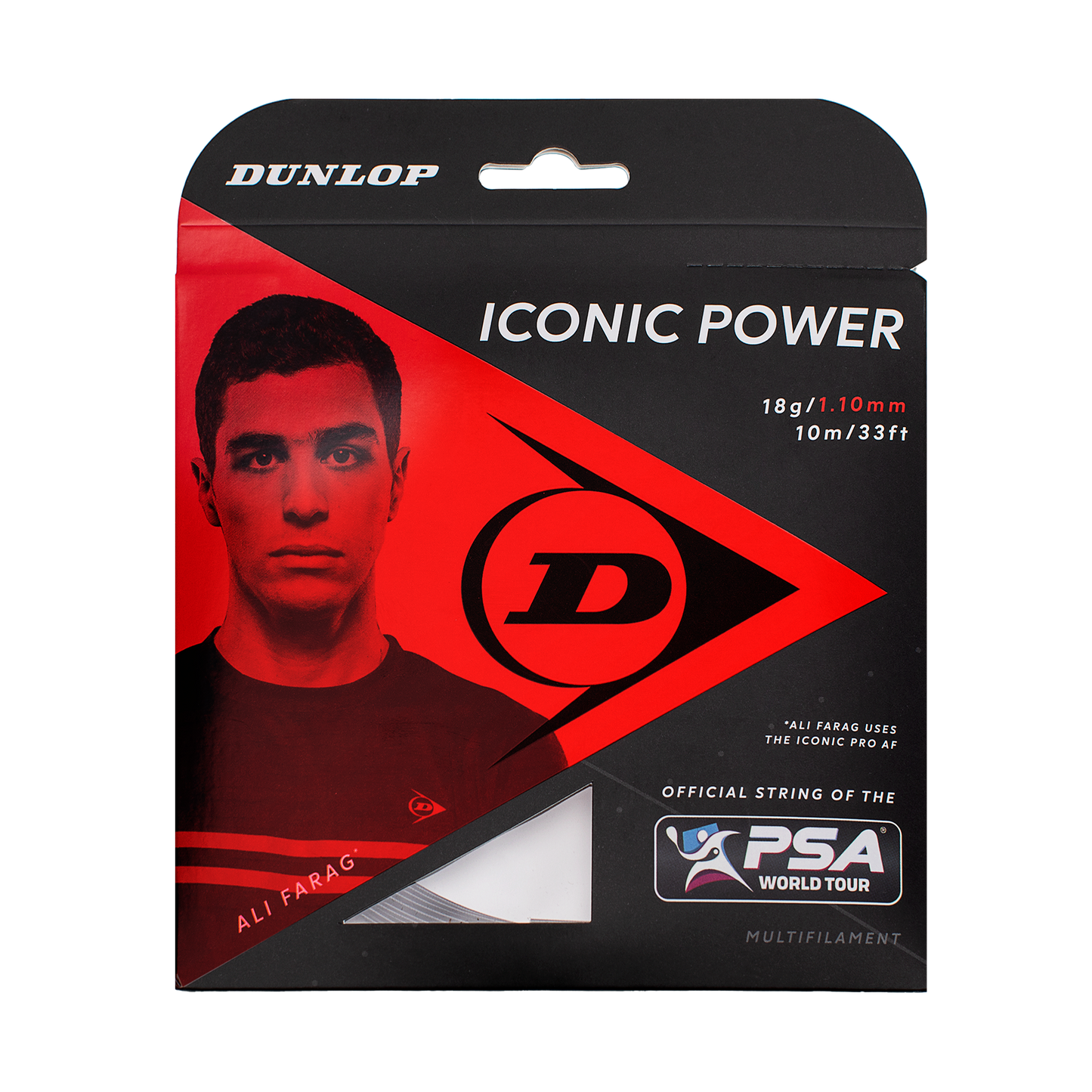 Squash Saite ICONIC POWER 10M SET 18G schwarz