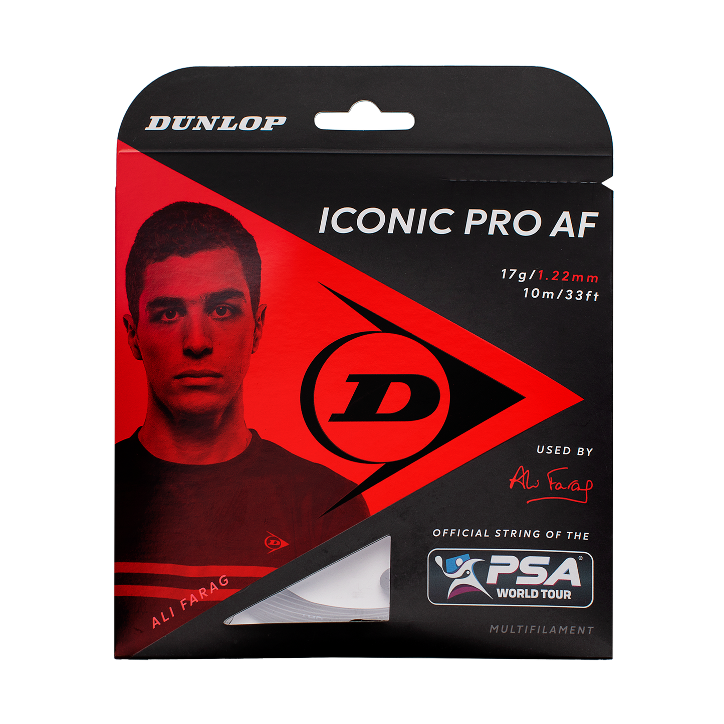 Squash Saite ICONIC PRO AF 10M SET 17g/1,22mm schwarz