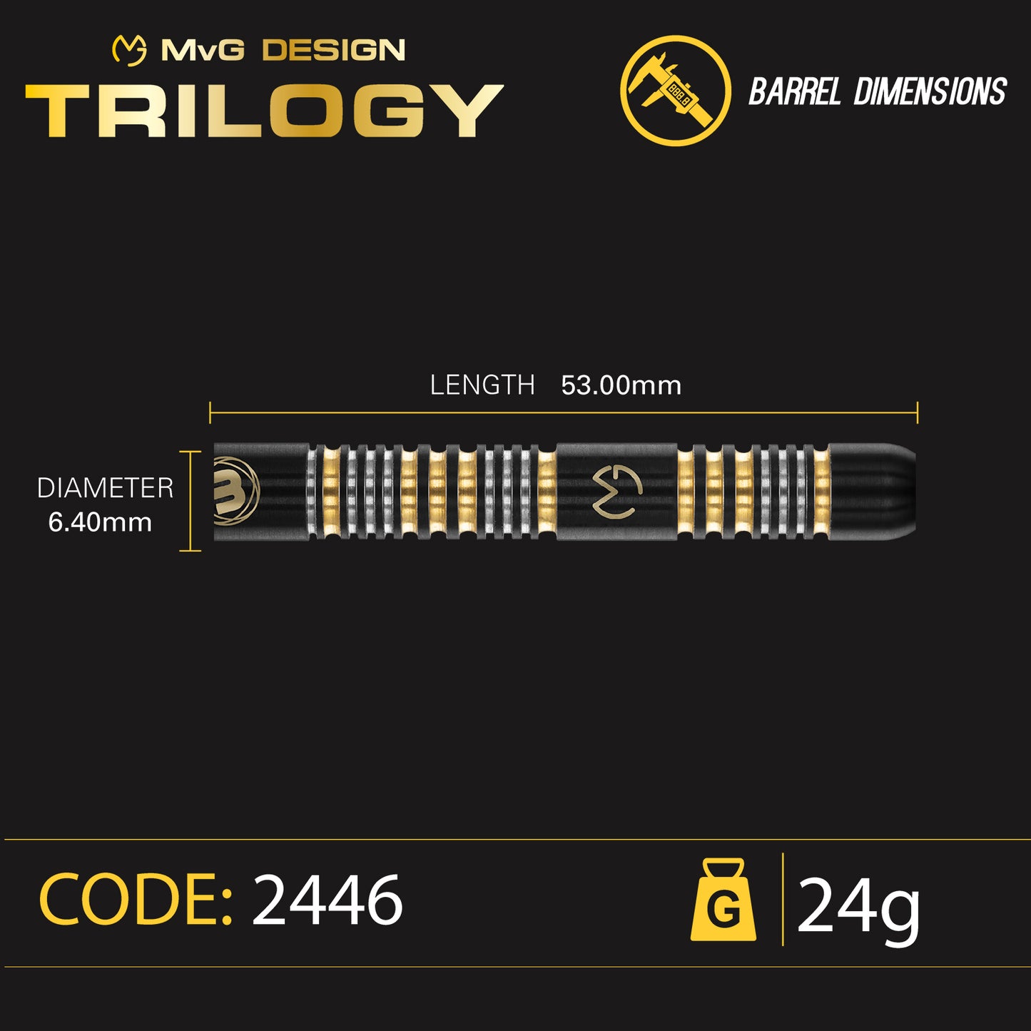 Steeldart Winmau MvG Trilogy 1481-24g