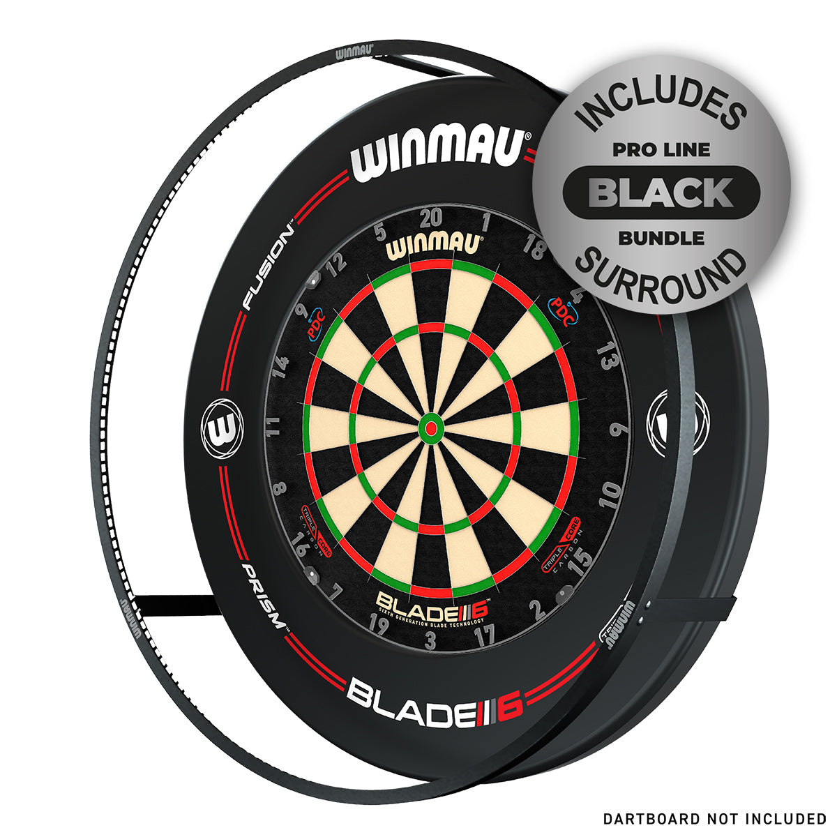Winmau Dartboard Lighting Plasma Light 4305 + Pro-Line Surround Black