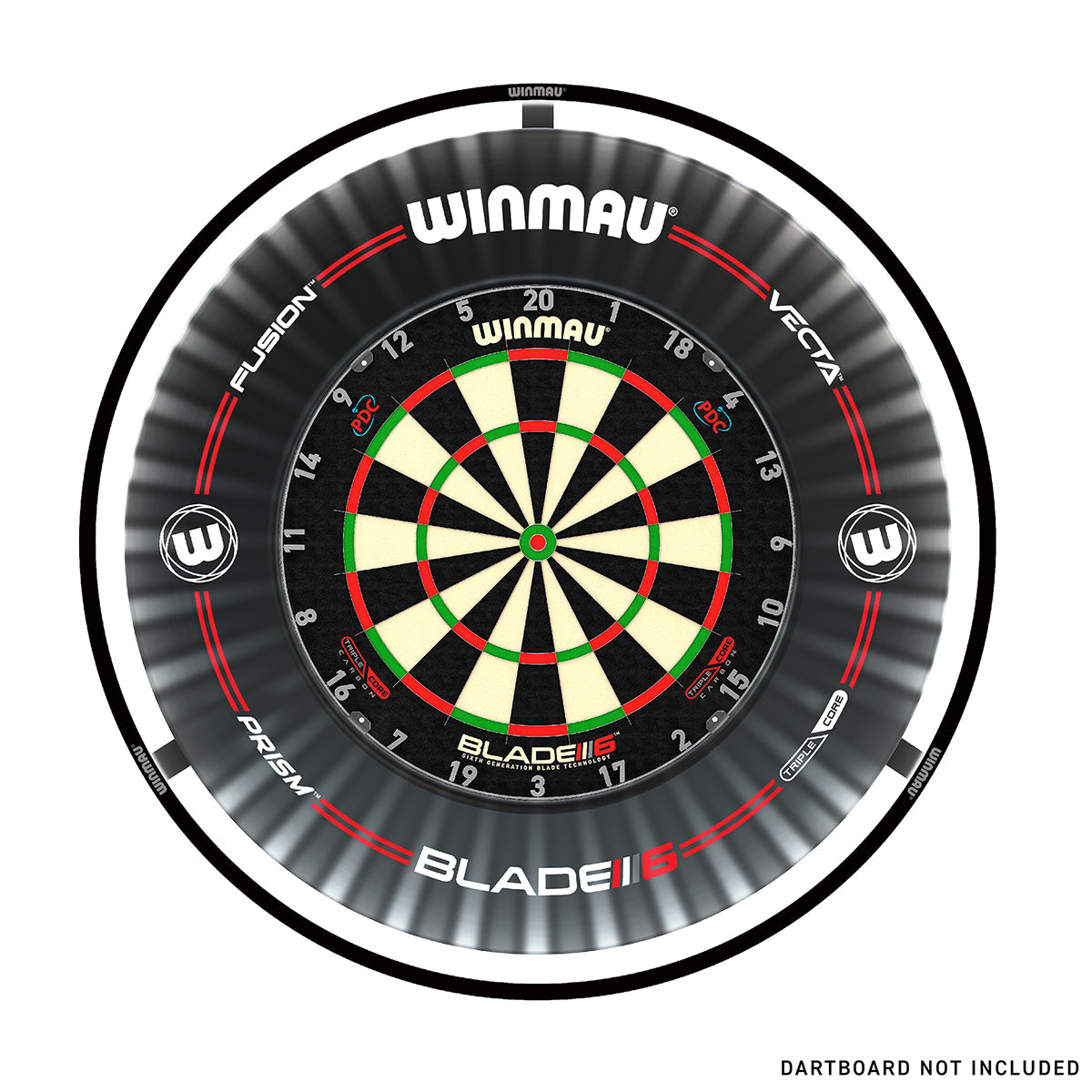 Winmau Dartboard Lighting Plasma Light 4305 + Pro-Line Surround Black