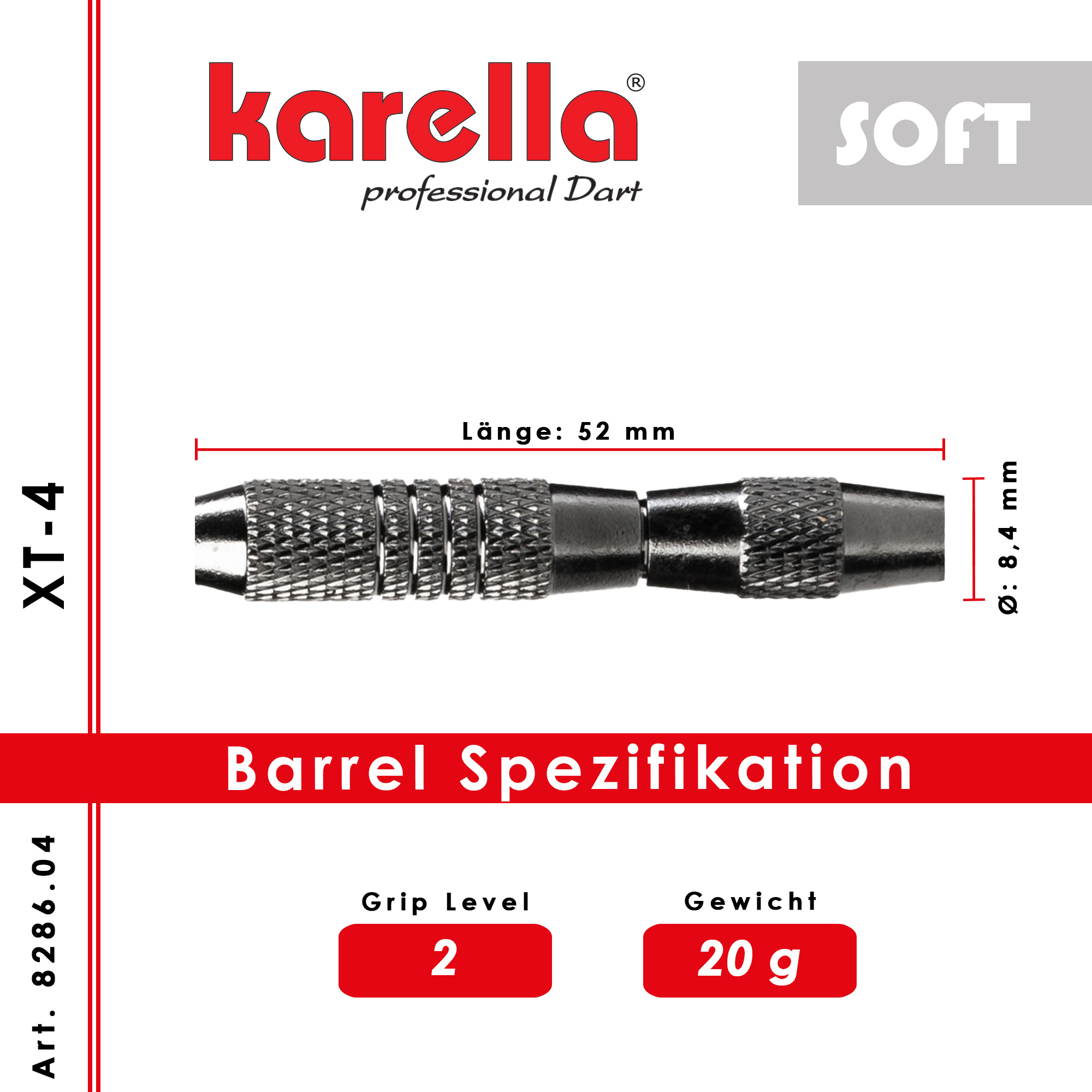Softdart Karella XT-Serie  XT-4  - 20 g Dartpfeile