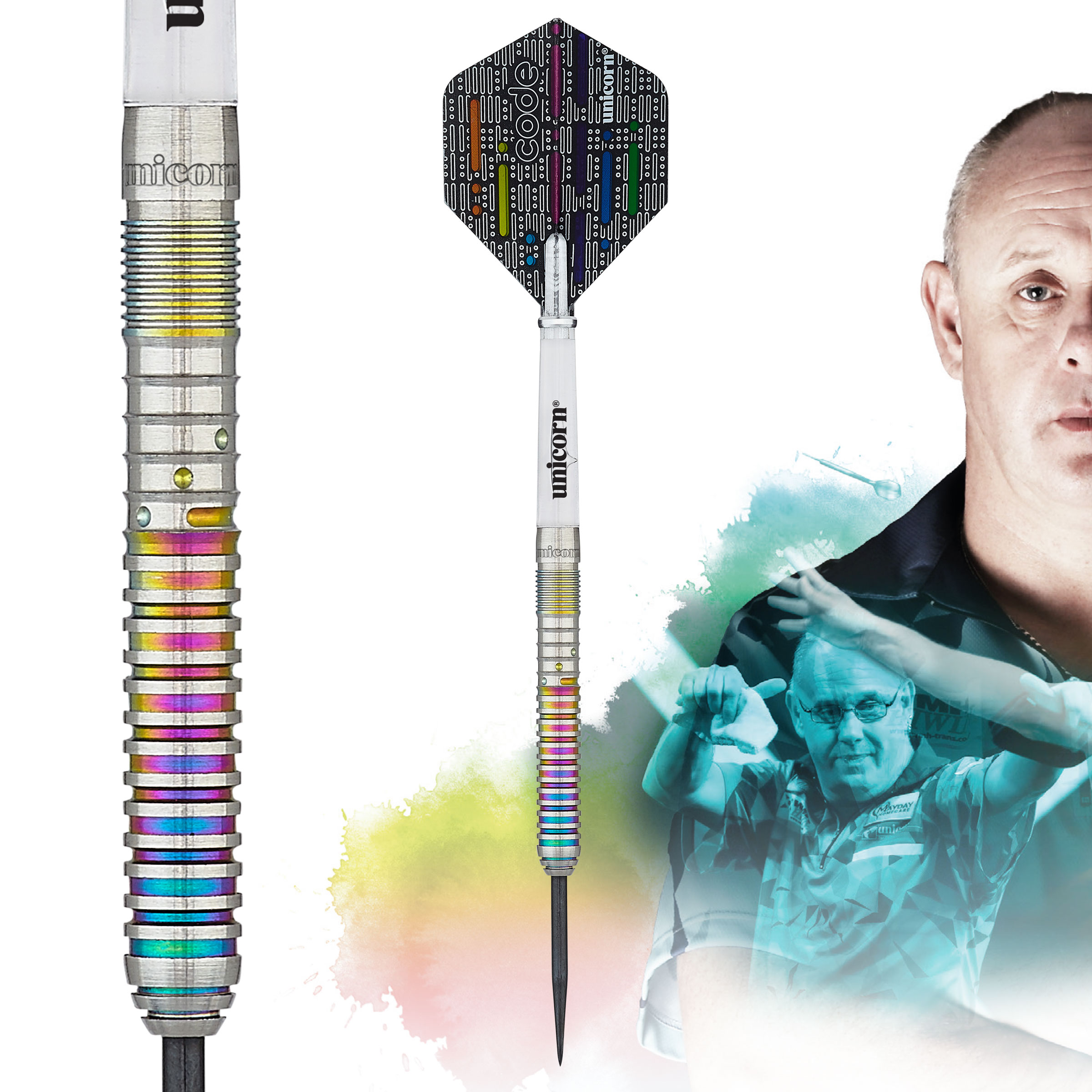 Unicorn Ian White Code Players Steel Dart 23g Dartpfeile