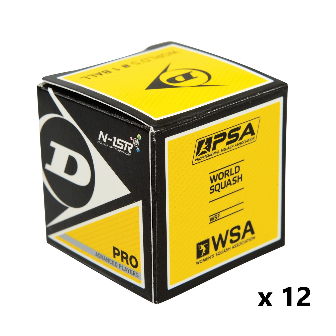 Squash Bälle PRO 12x Einzelverpackung BLACK (2 Punkte)