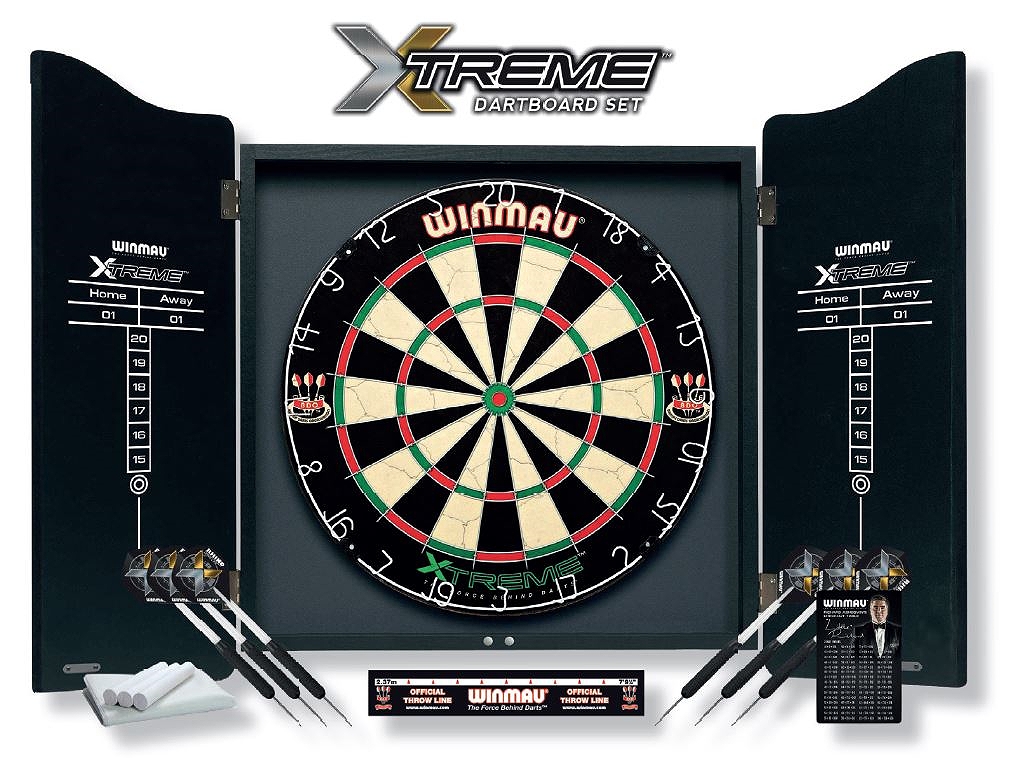 Dartboard/Cabinet-Set Winmau Xtreme inkl. Zub.