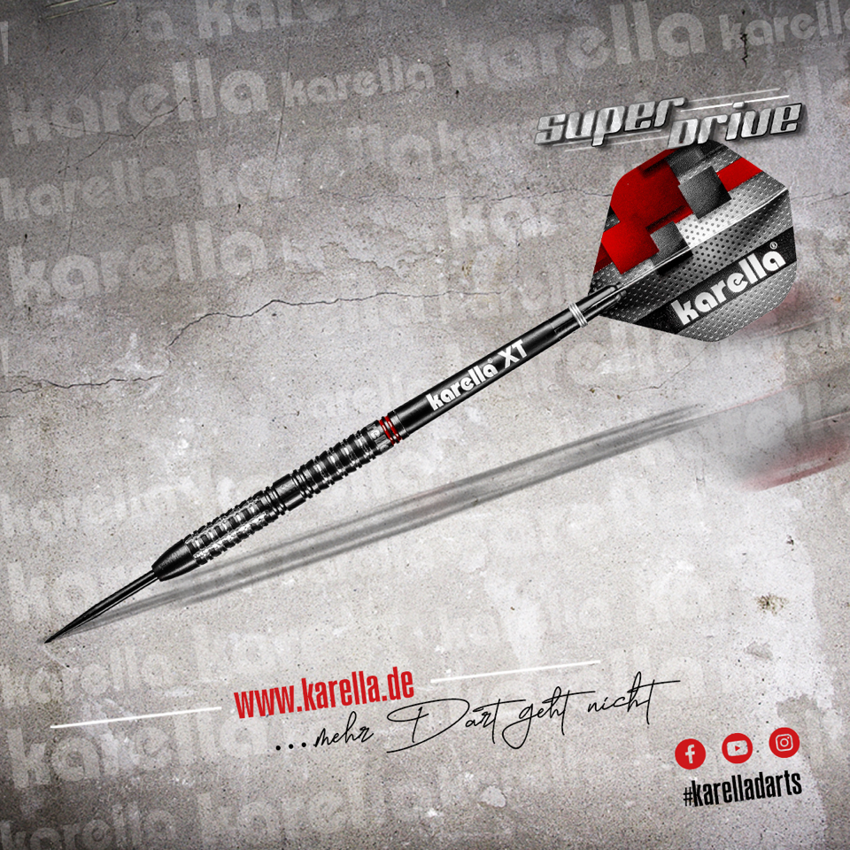 Steeldart Karella SuperDrive 24g black PVD 90% Tungsten Dartpfeile