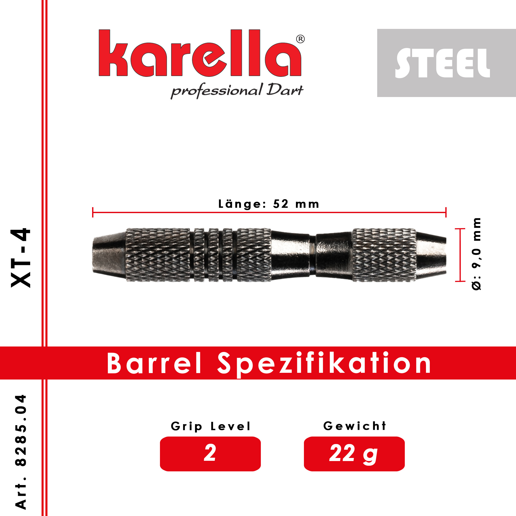Steeldart Karella XT-Serie  XT-4  - 22 g Dartpfeile
