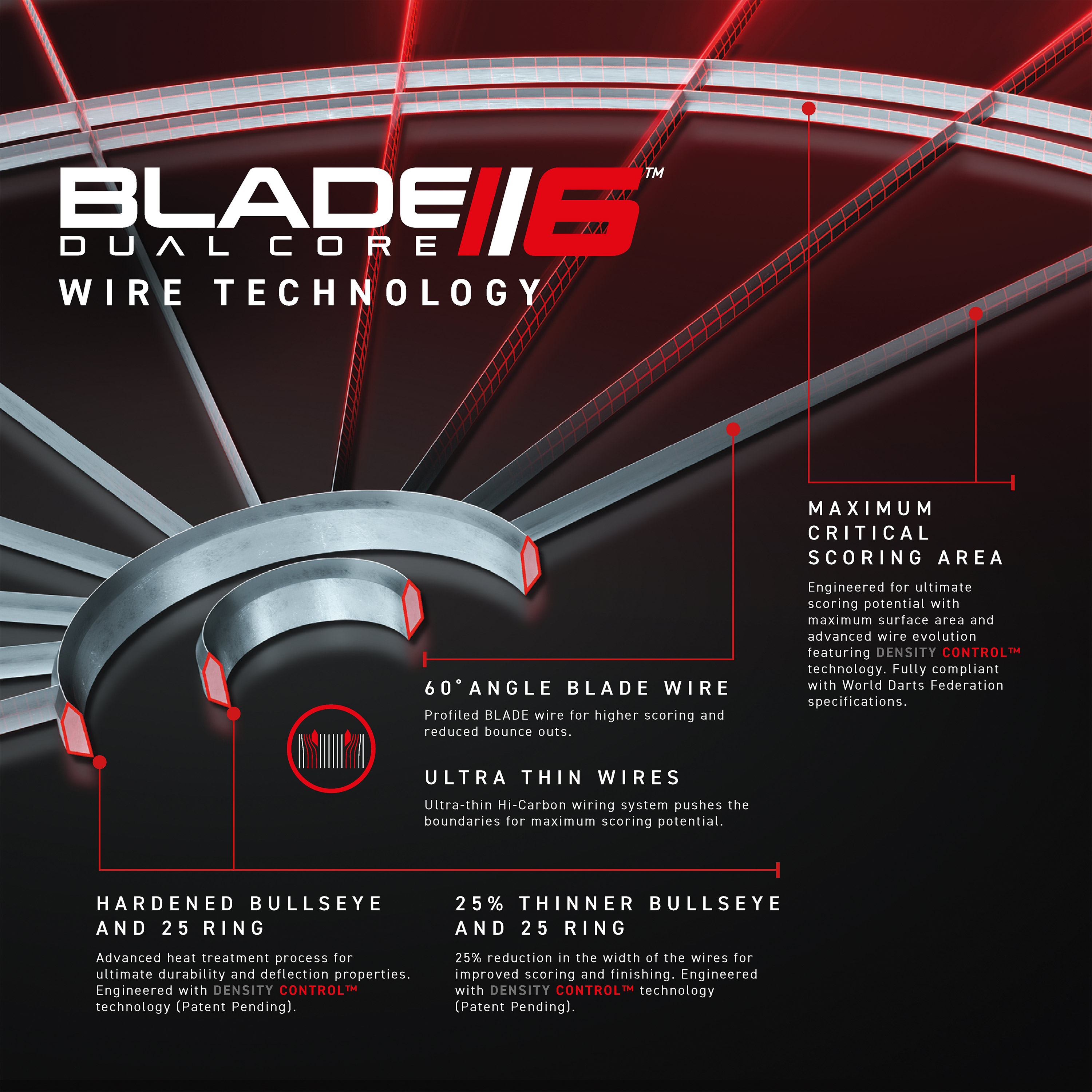 Dartboard Winmau Blade 6 Dual Core Steeldart