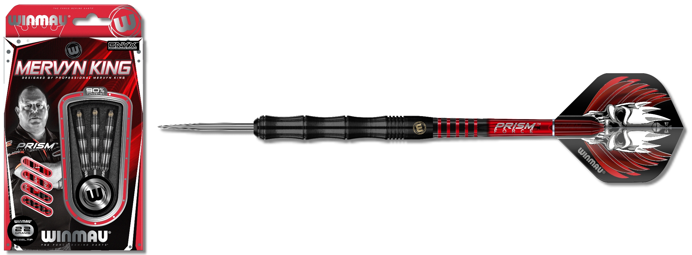 Steeldart Winmau Mervyn King Onyx Coating 1413-24g