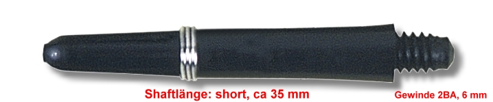 Karella Nylon Shaft mit Federring – 35 mm Schwarz für Darts – Leicht und Elastisch