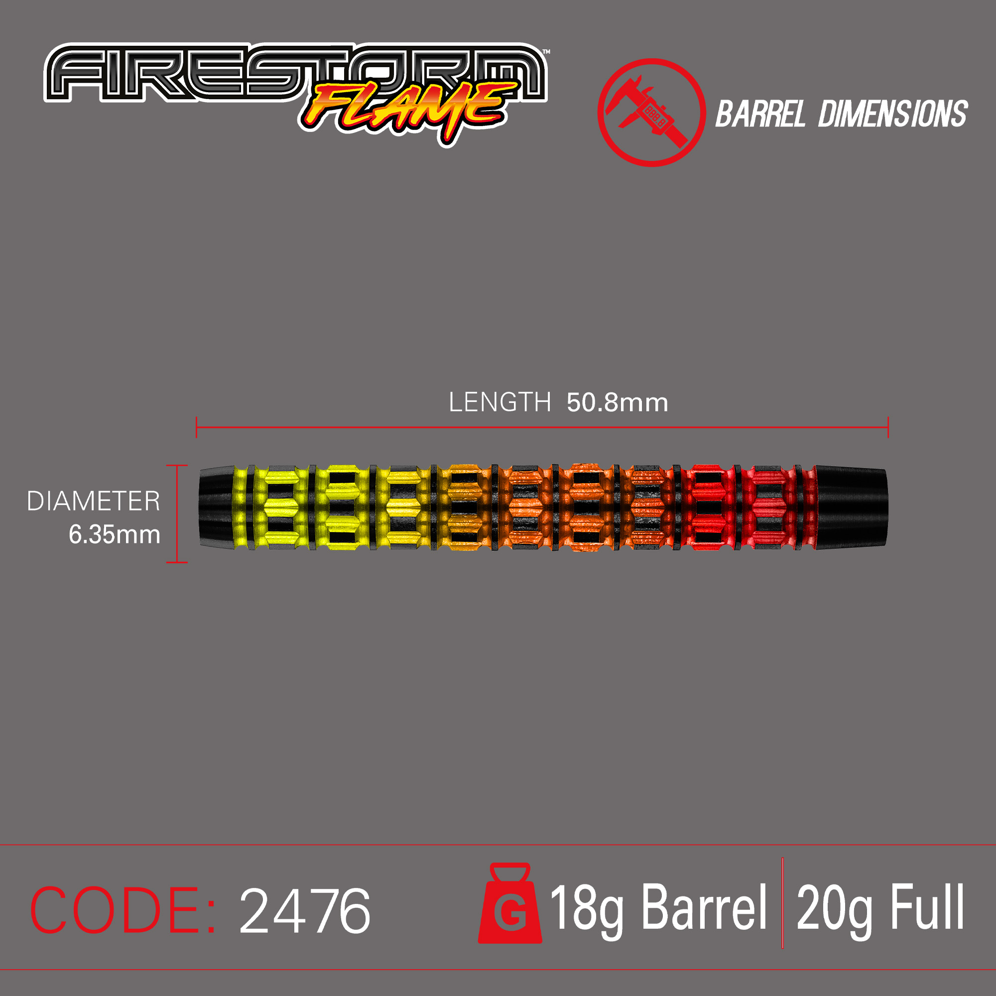 Softdart Winmau Firestorm Flame  2476 - 20g Dartpfeile