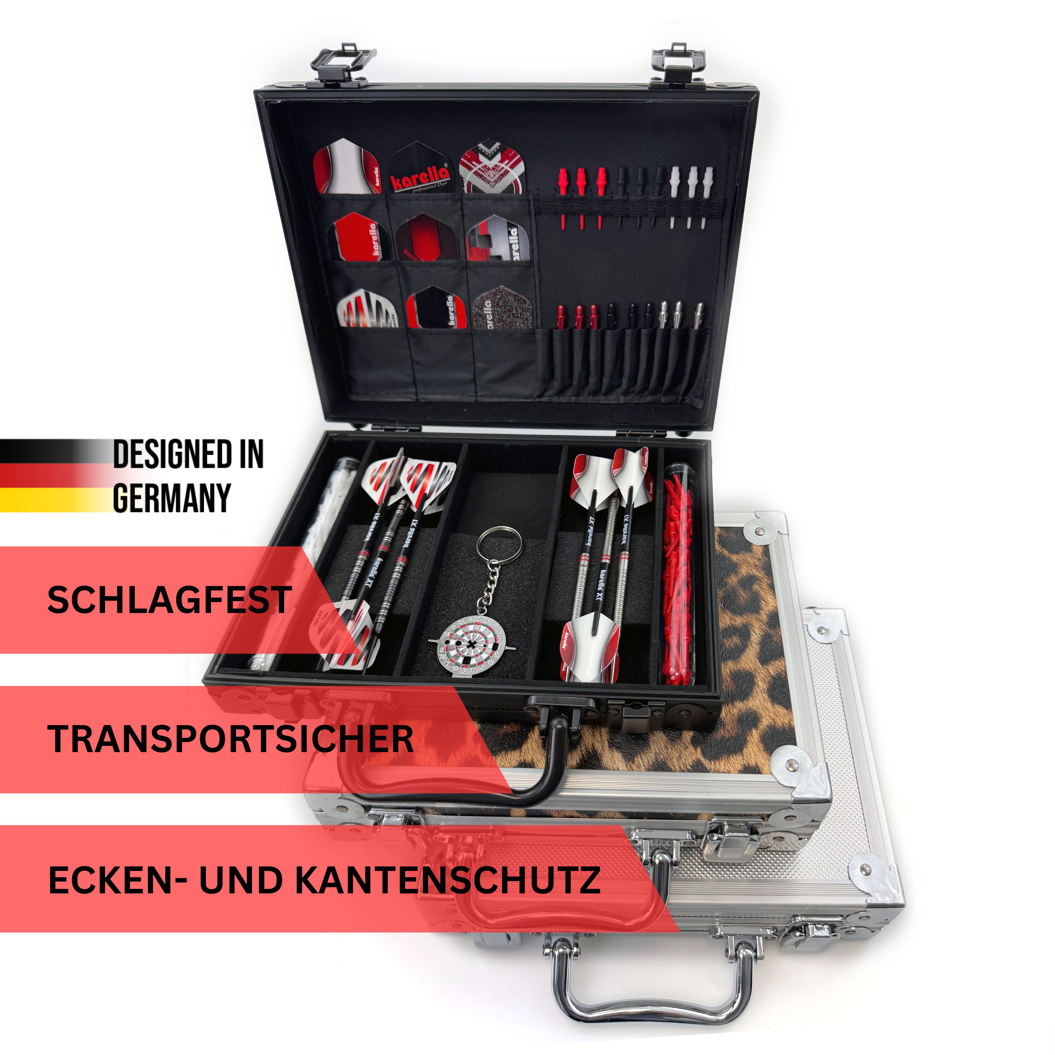 Dartkoffer Alu PAK Luxus leo