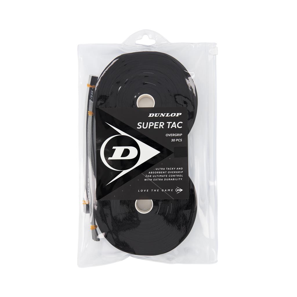Griffbänder SUPER TAC OVERGRIP BLACK 30PCS REEL