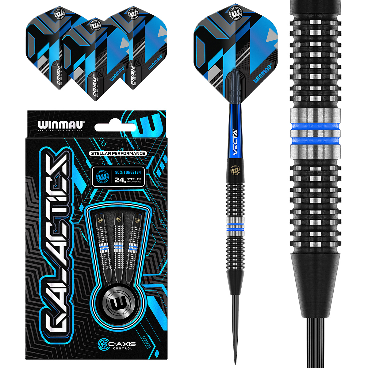 Winmau Steeldart Galactics 1526 24g Dartpfeile