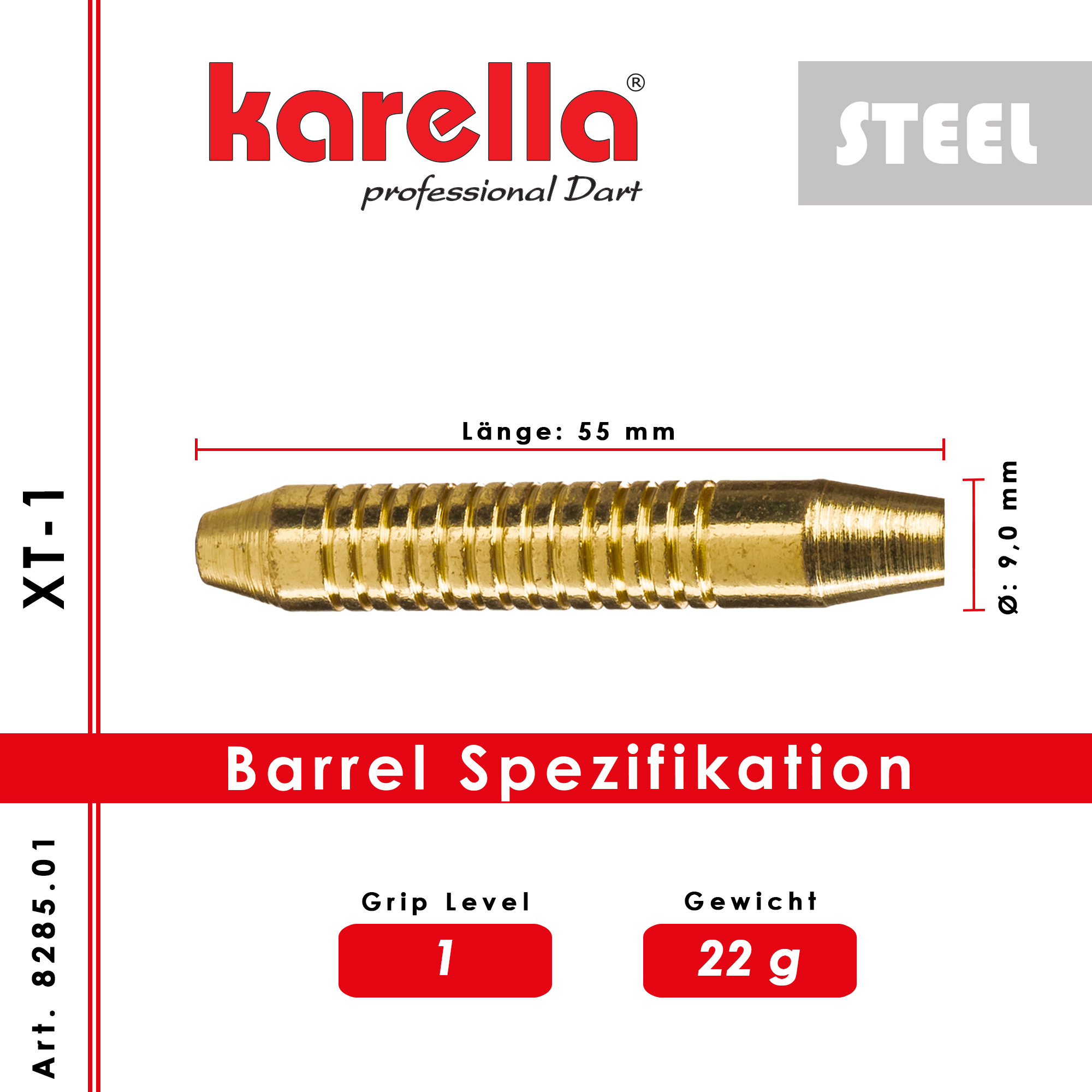 Steeldart Karella XT-Serie  XT-1  - 22 g Dartpfeile