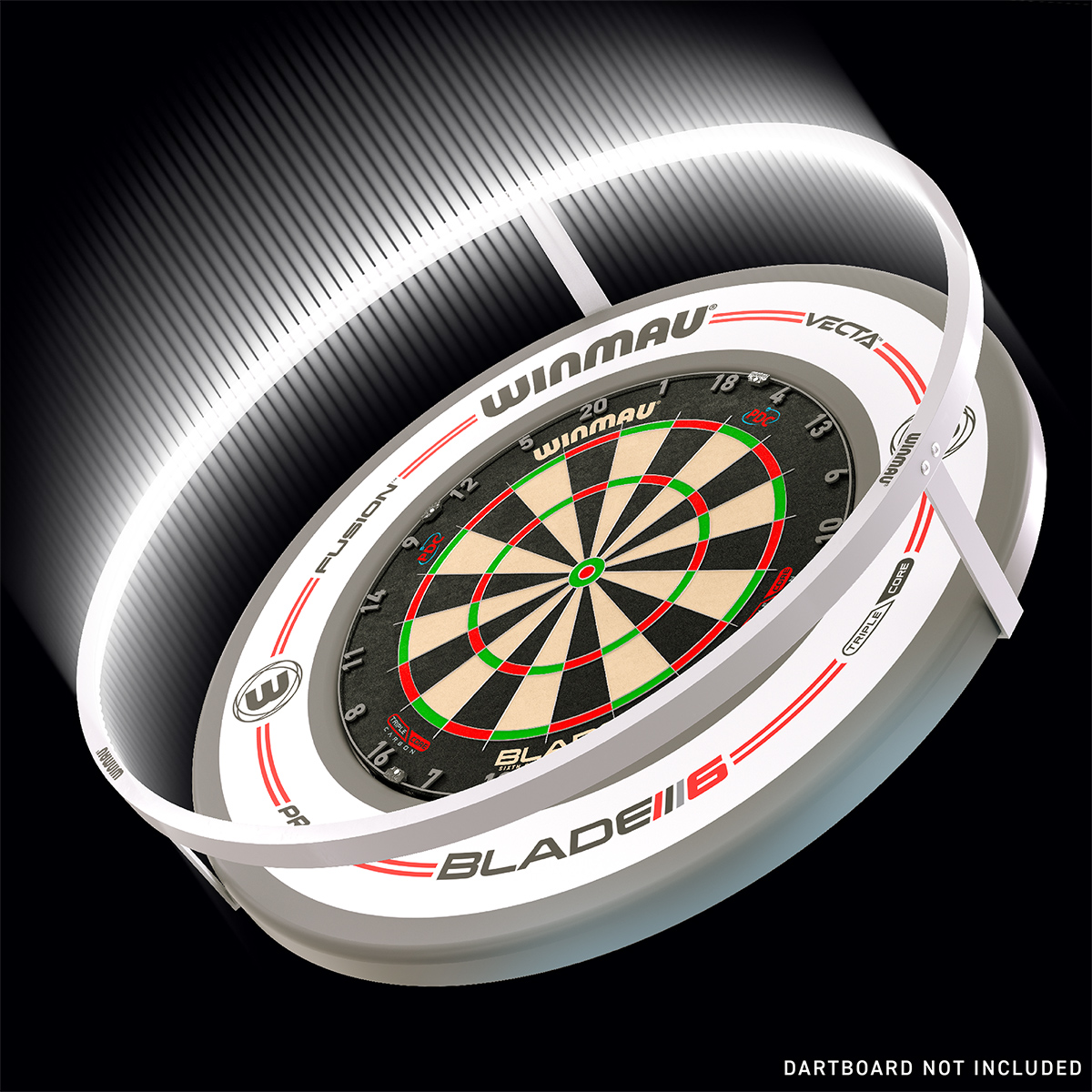 Winmau Dartboard Beleuchtung Plasma Light ICE 4304 + Pro-Line Surround weiß
