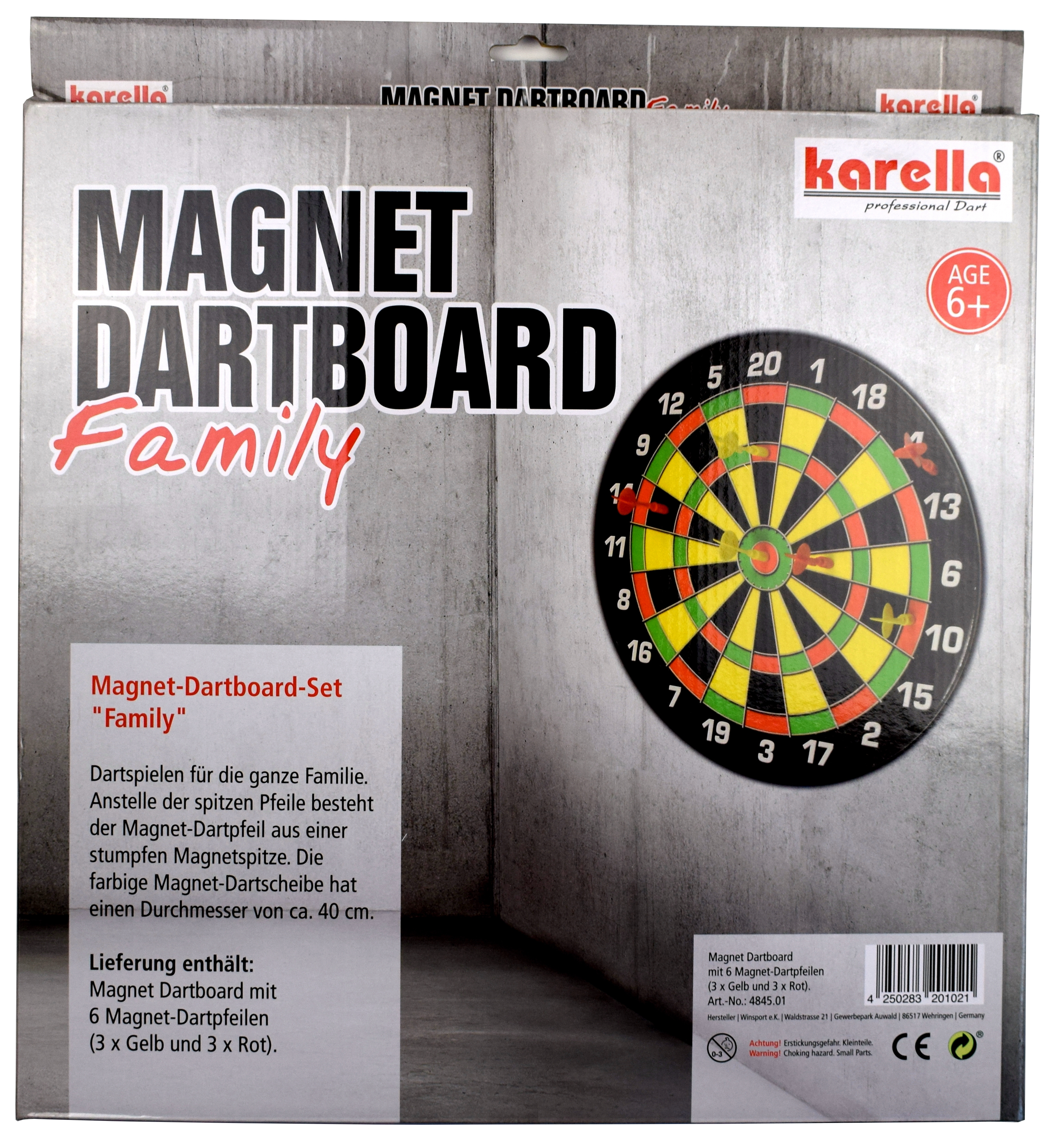 Karella Dartboard Magnet Set Family inkl. 6 Pfeile