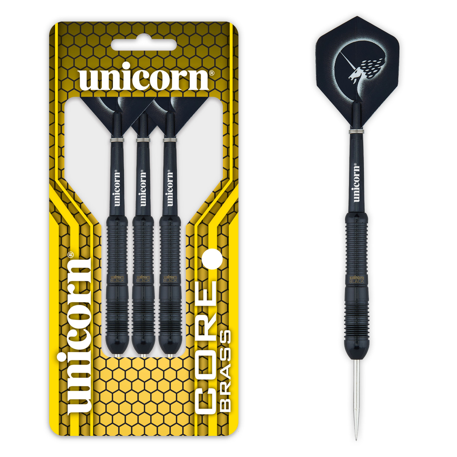 Unicorn Core Black Brass 2 Steel Darts 20g Dartpfeile