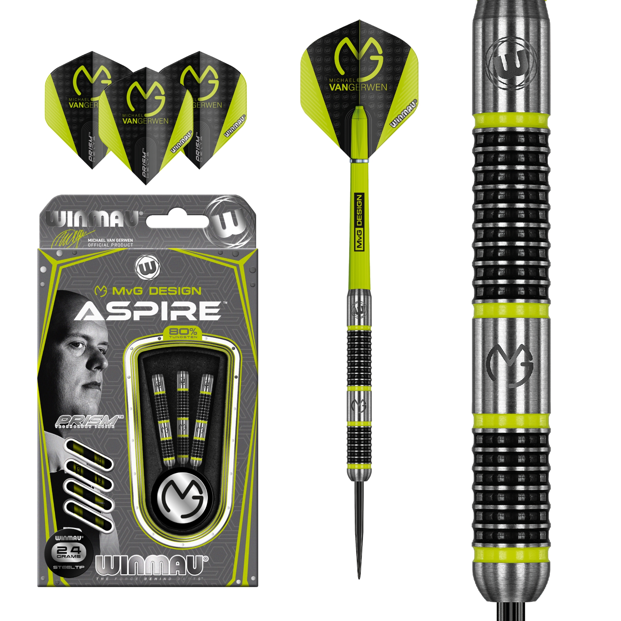 Steeldart Winmau MvG Aspire  1444-24g Dartpfeile