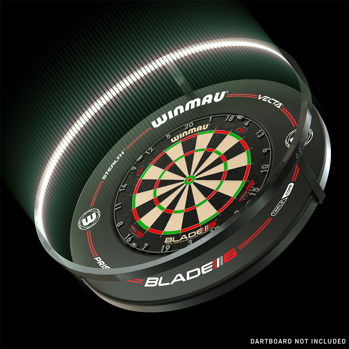 Winmau Dartboard Beleuchtung Plasma Light 4305 + Pro-Line Surround schwarz