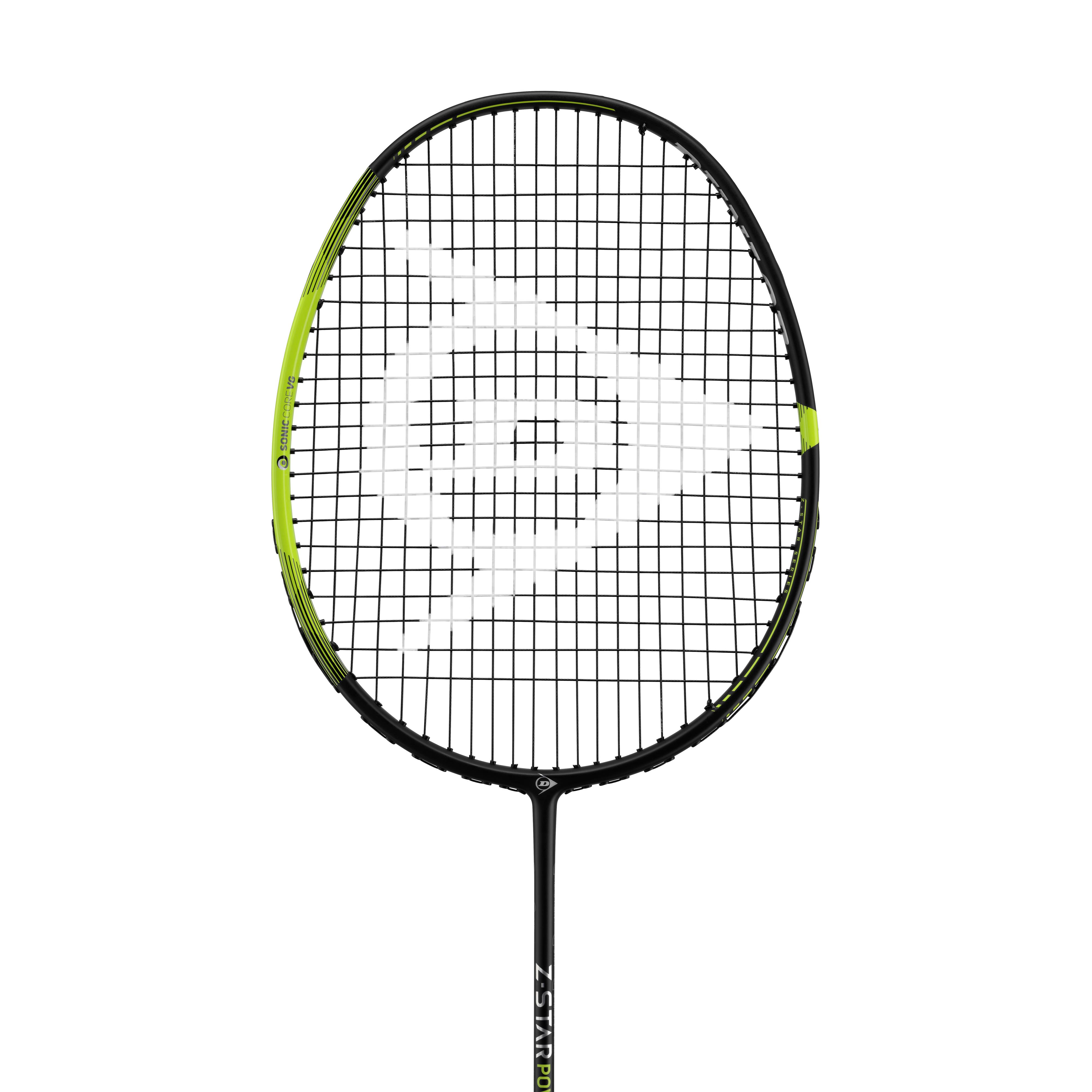 Badmintonschläger Z-Star Power 88 schwarz/gelb bespannt