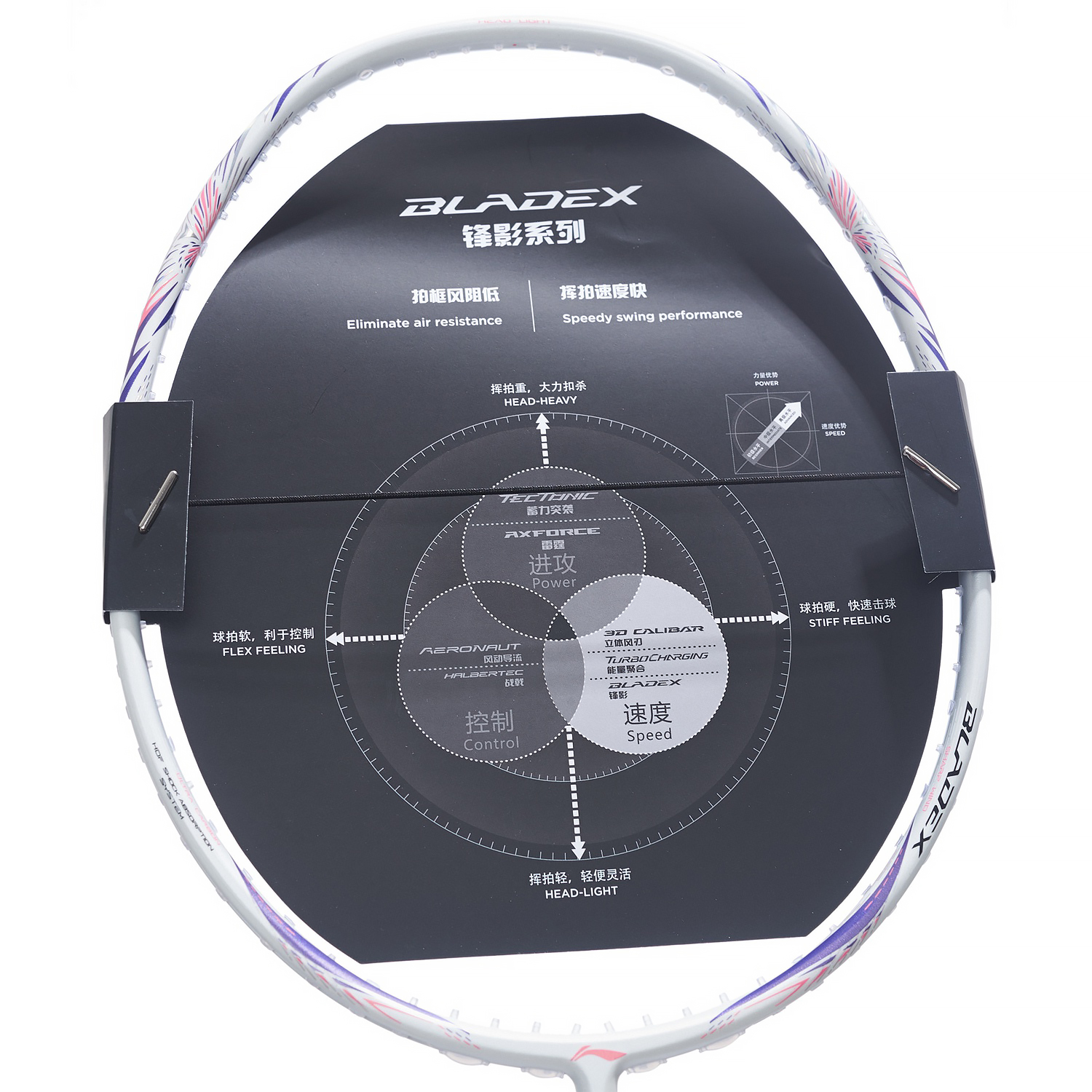 Li-Ning Badmintonschläger BladeX 600 (4U) White - unbespannt  - AYPT033-1