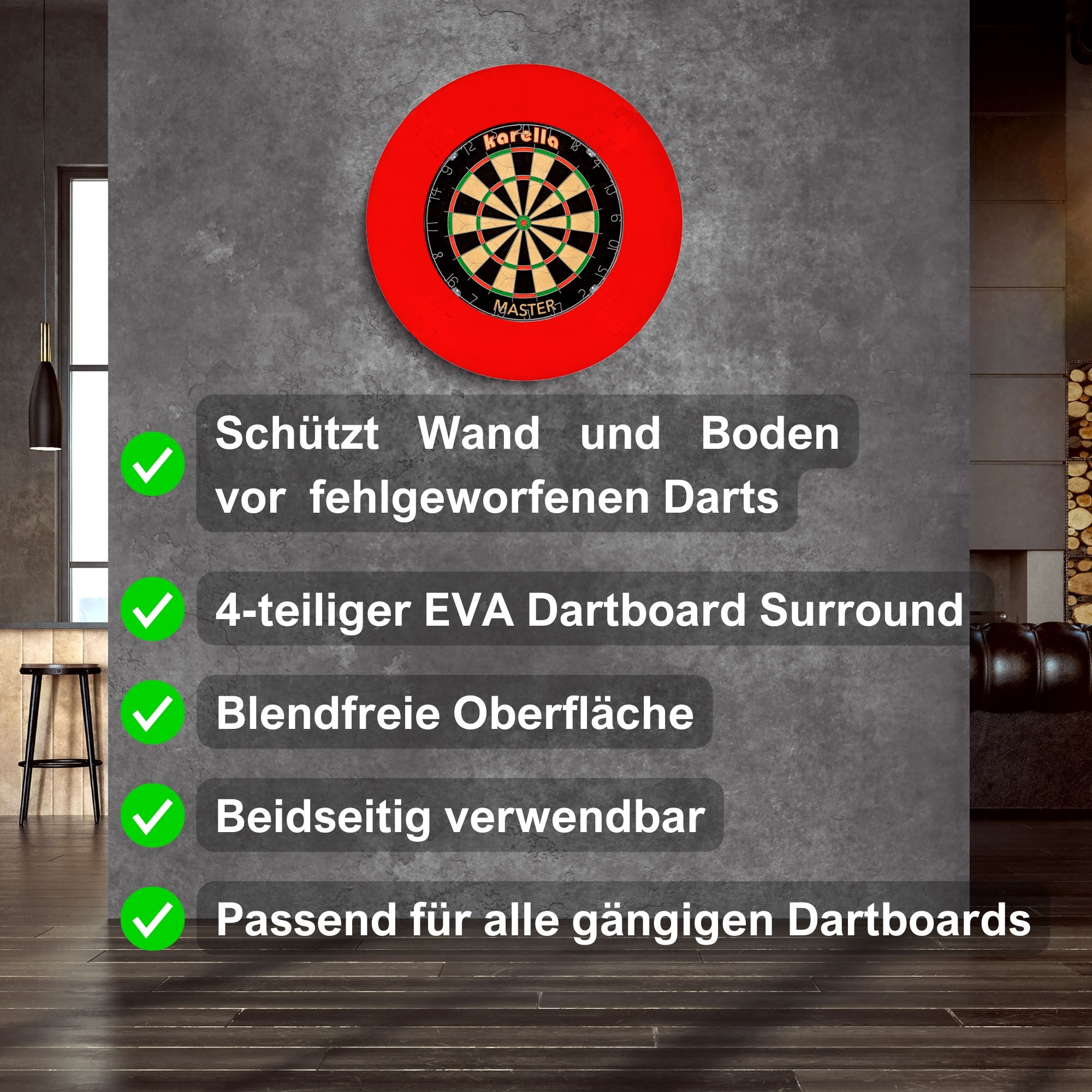 Catchring Karella Stoff 4-tlg rot Dart Surround