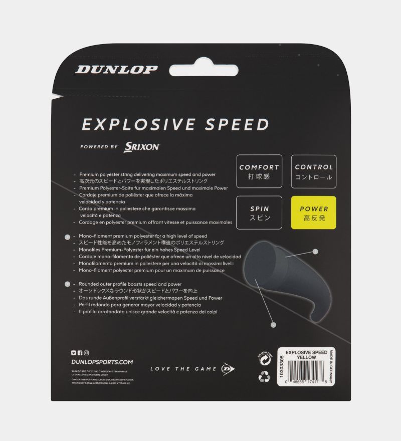 Dunlop Tennis Saite EXPLOSIVE SPEED 17G blau 12M SET 1,25