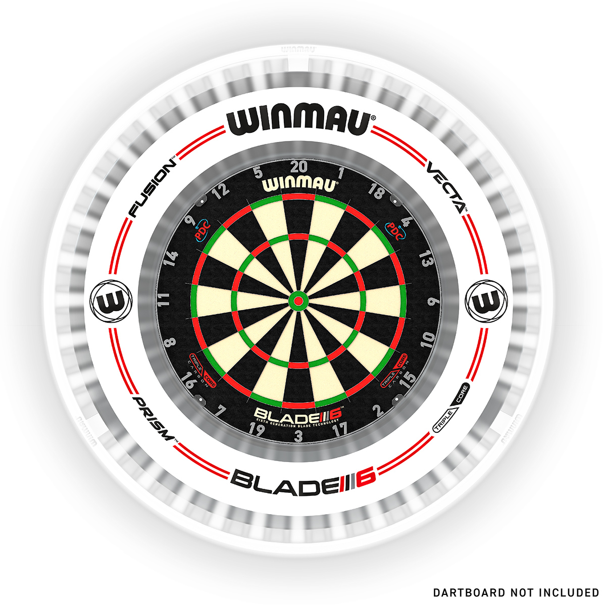 Winmau Dartboard Beleuchtung Plasma Light ICE 4304 + Pro-Line Surround weiß